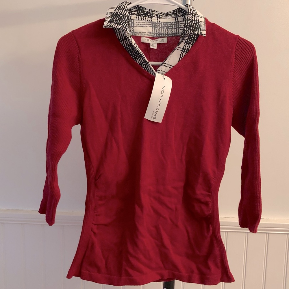 Notations PS Red Sweater Blouse Combination